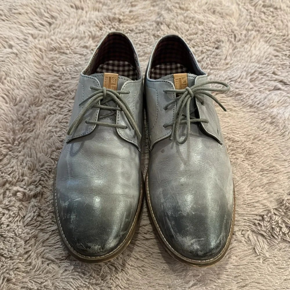 Ben Sherman grey distressed men’s dress shoes lace up size 10.5​ - Picture 2 of 9